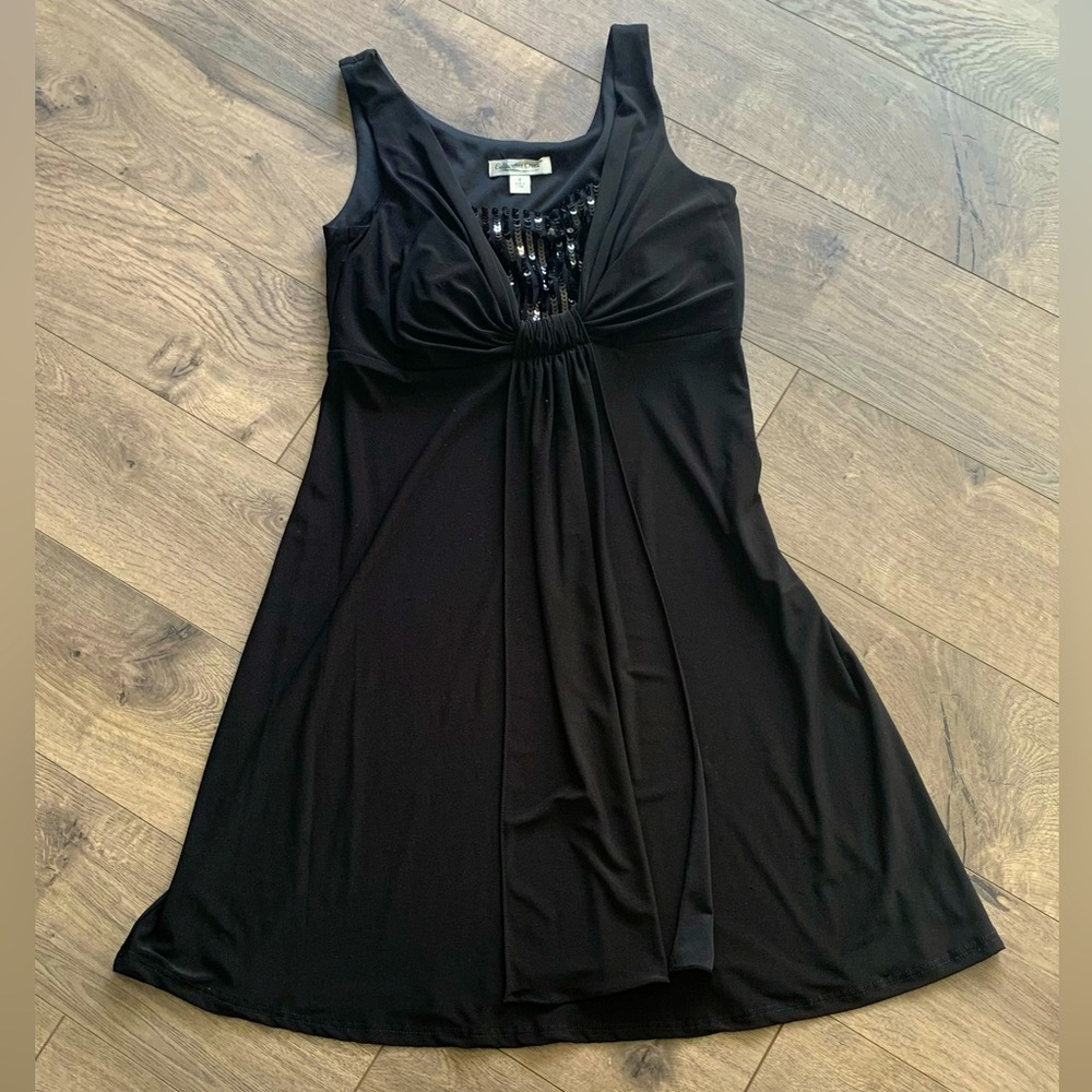 Coldwater Creek black cocktail dress with sequin accent